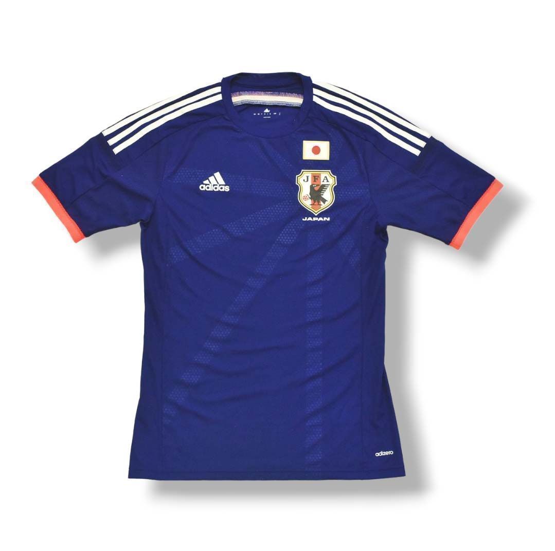 【美品】 アディダス adidas 2014－15 日本代表 ブラジルW杯 ユニフォーム L ブルー サッカー ウェア メンズ