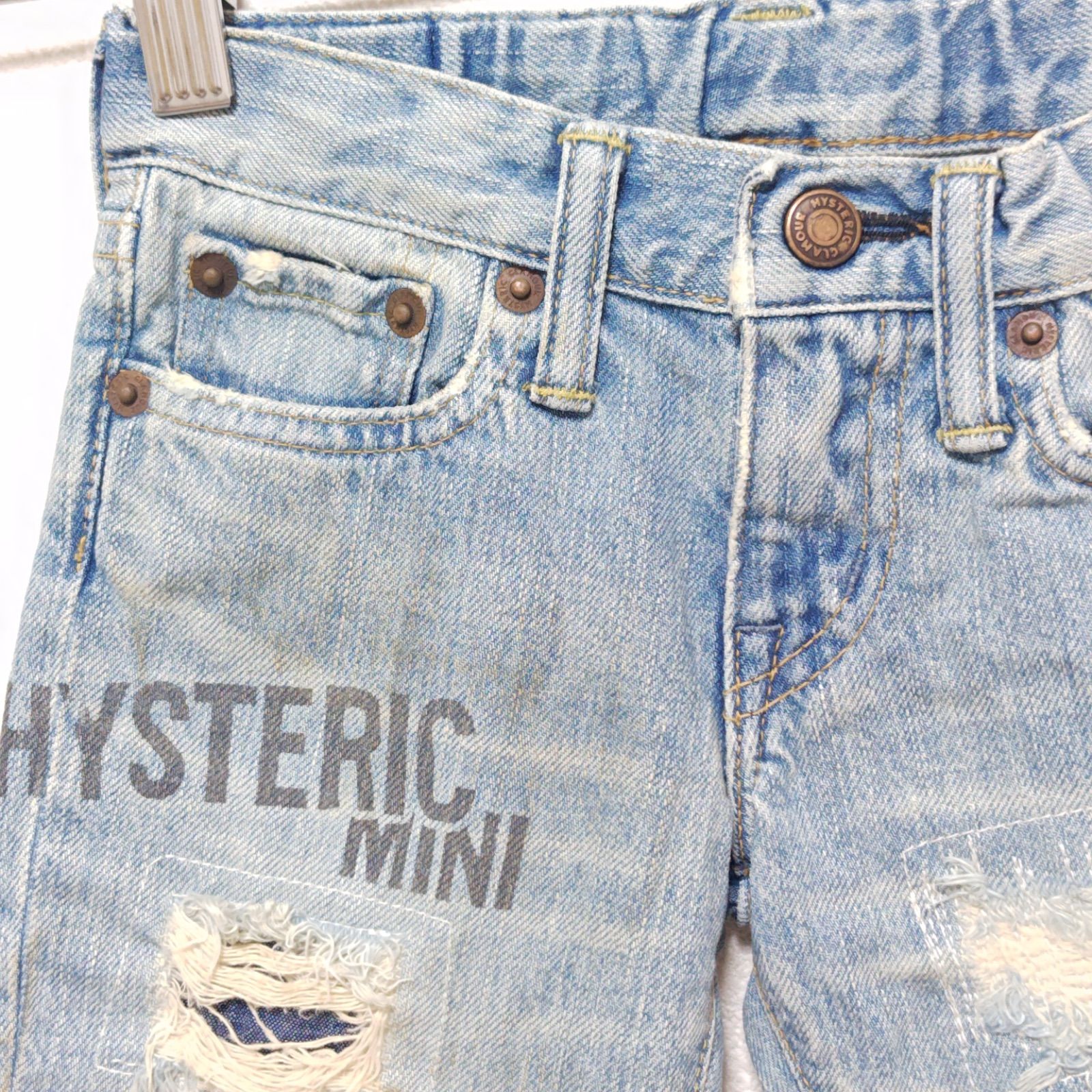 ヒステリックミニ　ユーズド加工　デニム　100 ヒステリックミニユーズド加工デニム100