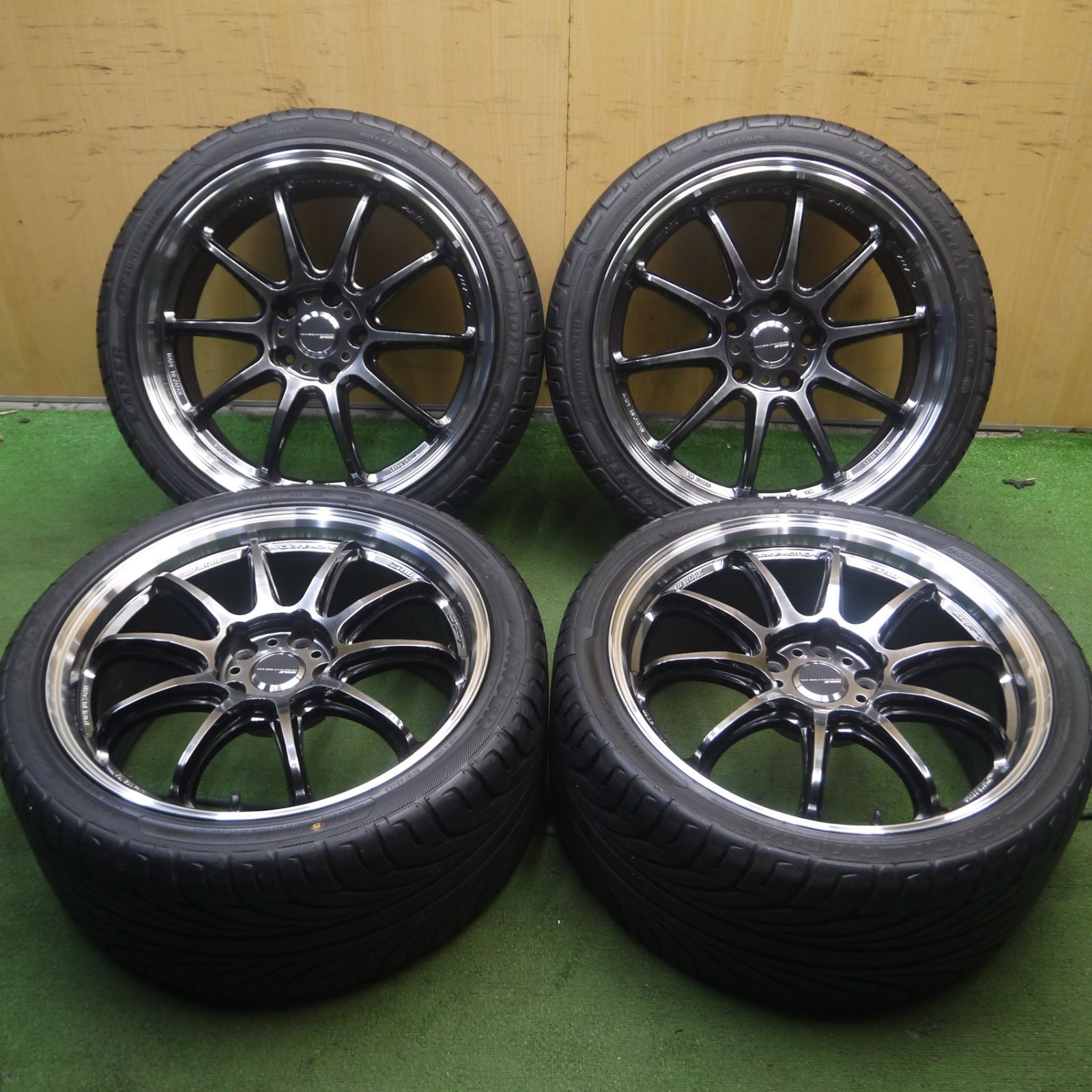 *送料無料* バリ溝！20年！綺麗！9.5分WORK EMOTION ZR10 WFT EMTZR10 225/40R18 255/35R18 ケンダ カイザー ワーク PCD114.3/5H4030601Hノ