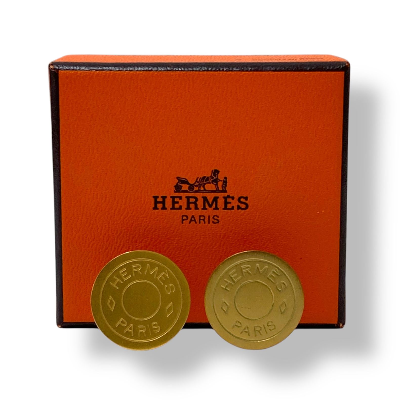 HERMES (エルメス) セリエ イヤリング (両耳) ピアス コイン ゴールド 