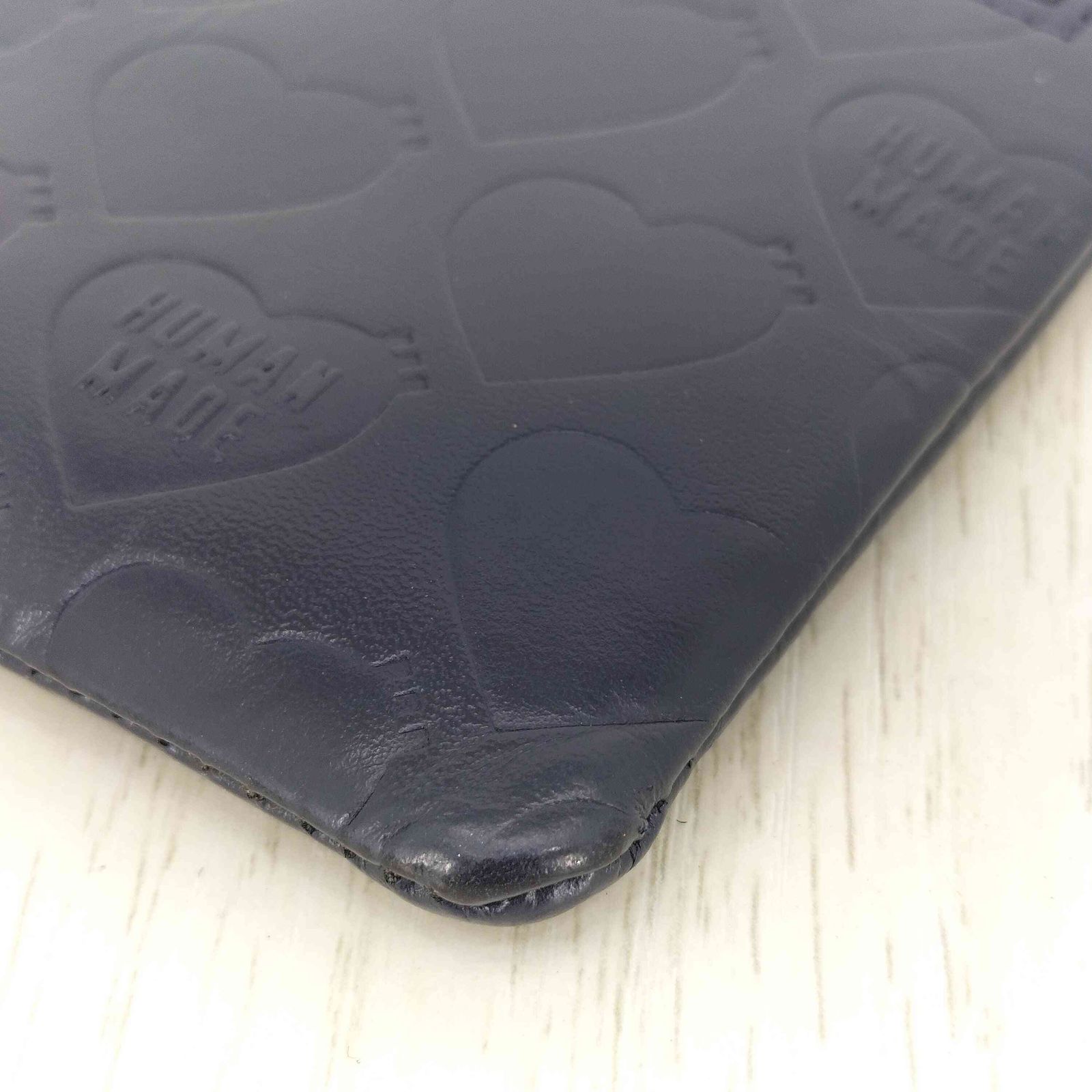 ヒューマンメイド HUMAN MADE LEATHER ZIP WALLET NAVY メンズ 表記無