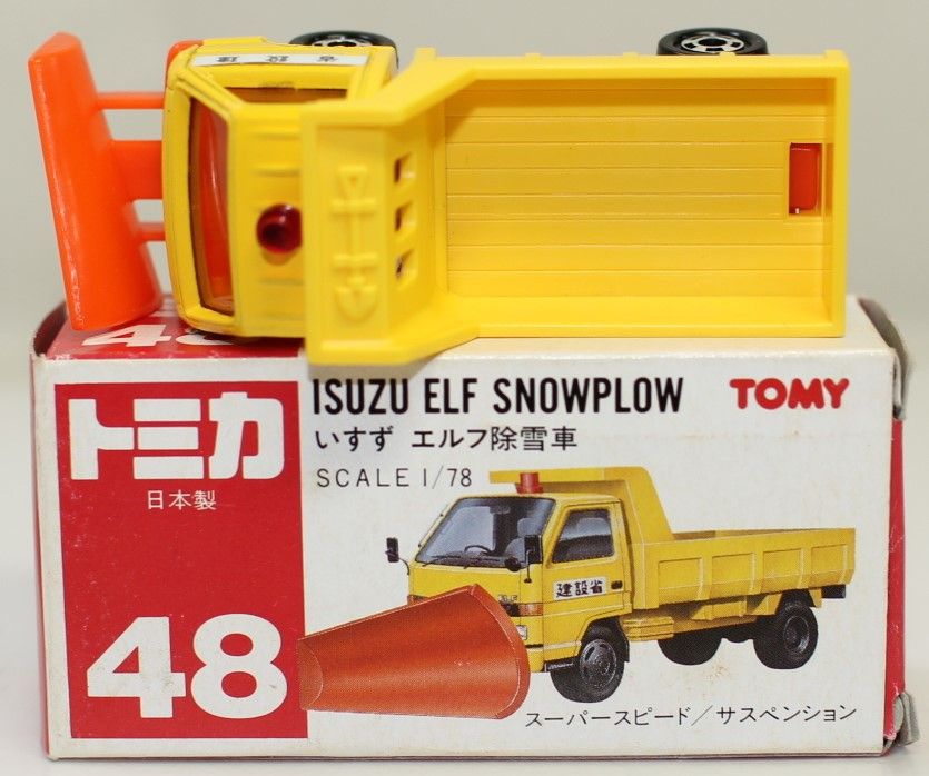 USED トミカ 日本製 48 いすゞ エルフ 除雪車 1/78 赤TOMYロゴ