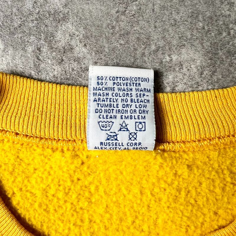 90s USA製 RUSSELL カレッジ プリント 前V スウェット