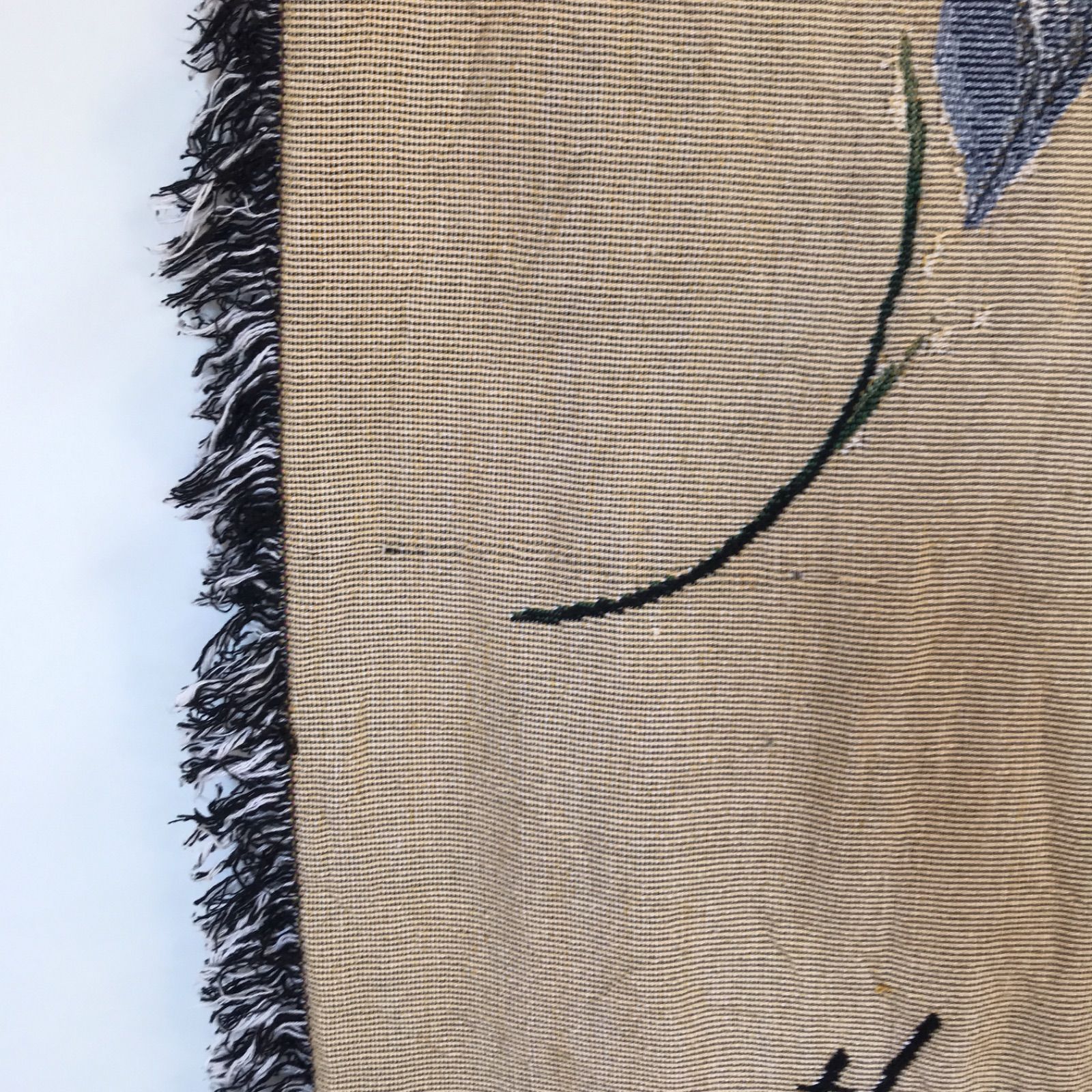 ヨーロッパコマドリ 鳥 マルチカバー ビンテージラグ 158x135