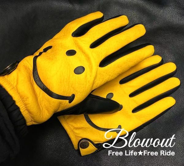 Blowout SMILE スマイル レザーグローブ 本革 皮 手袋 ハーレー バイカー ハーレー チョッパー ブコ TT-CO オーシャンビートル XL ウエストライド FX スカルフライト 883 BUCO