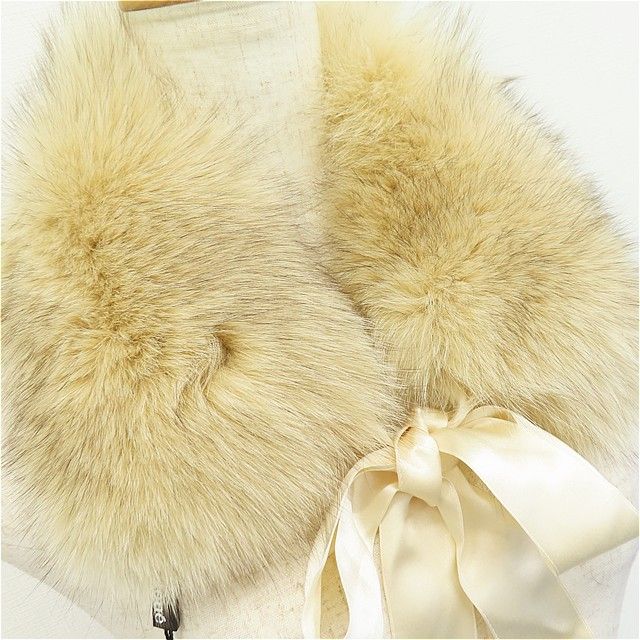 ルネ Rene フォックス ファー ティペット マフラー リボン レディース