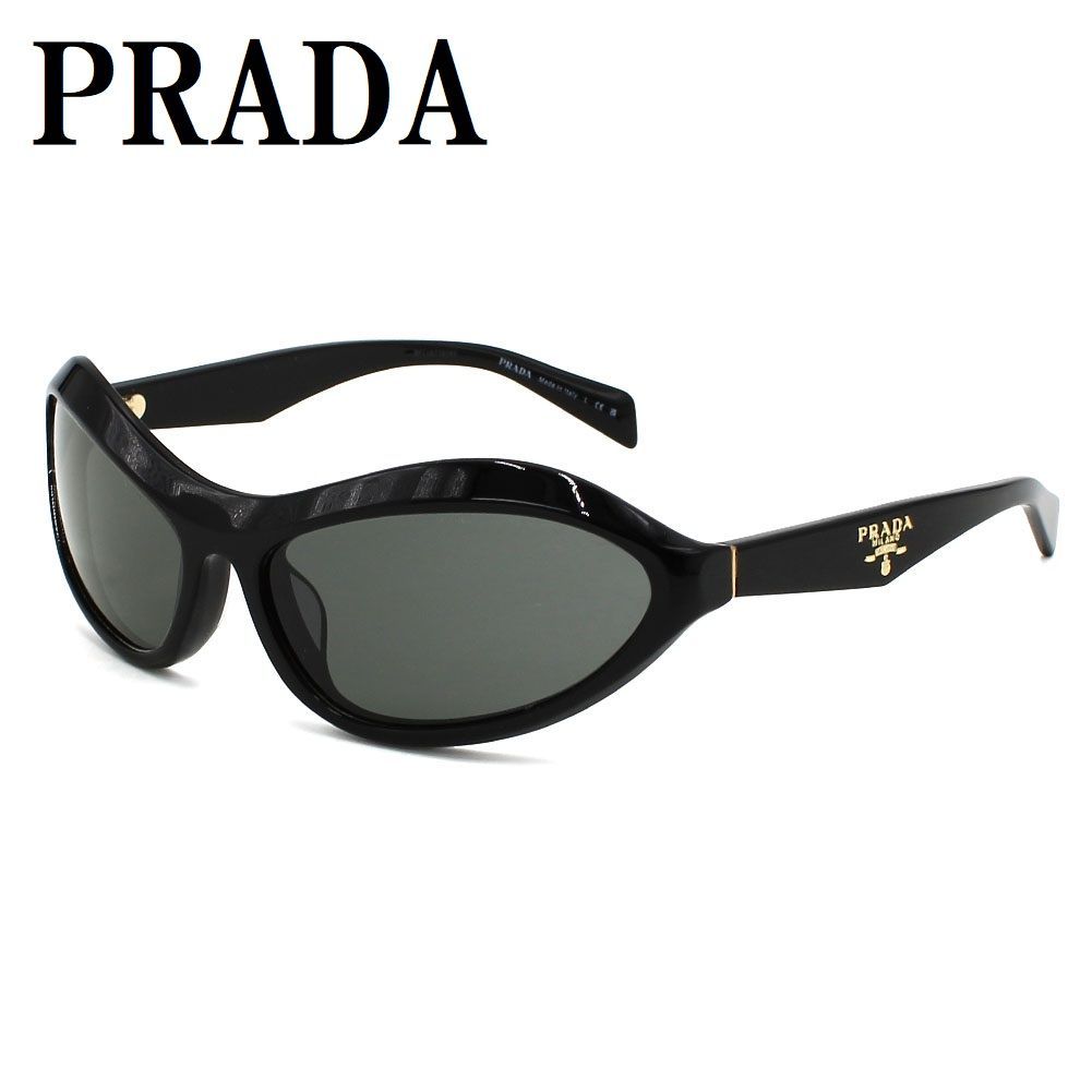 プラダ PRADA PRA20SF 16K5S0 63 サングラス アジアンフィット メガネ 眼鏡 UVカット 紫外線カット メンズ レディース ダークグレー ブラック