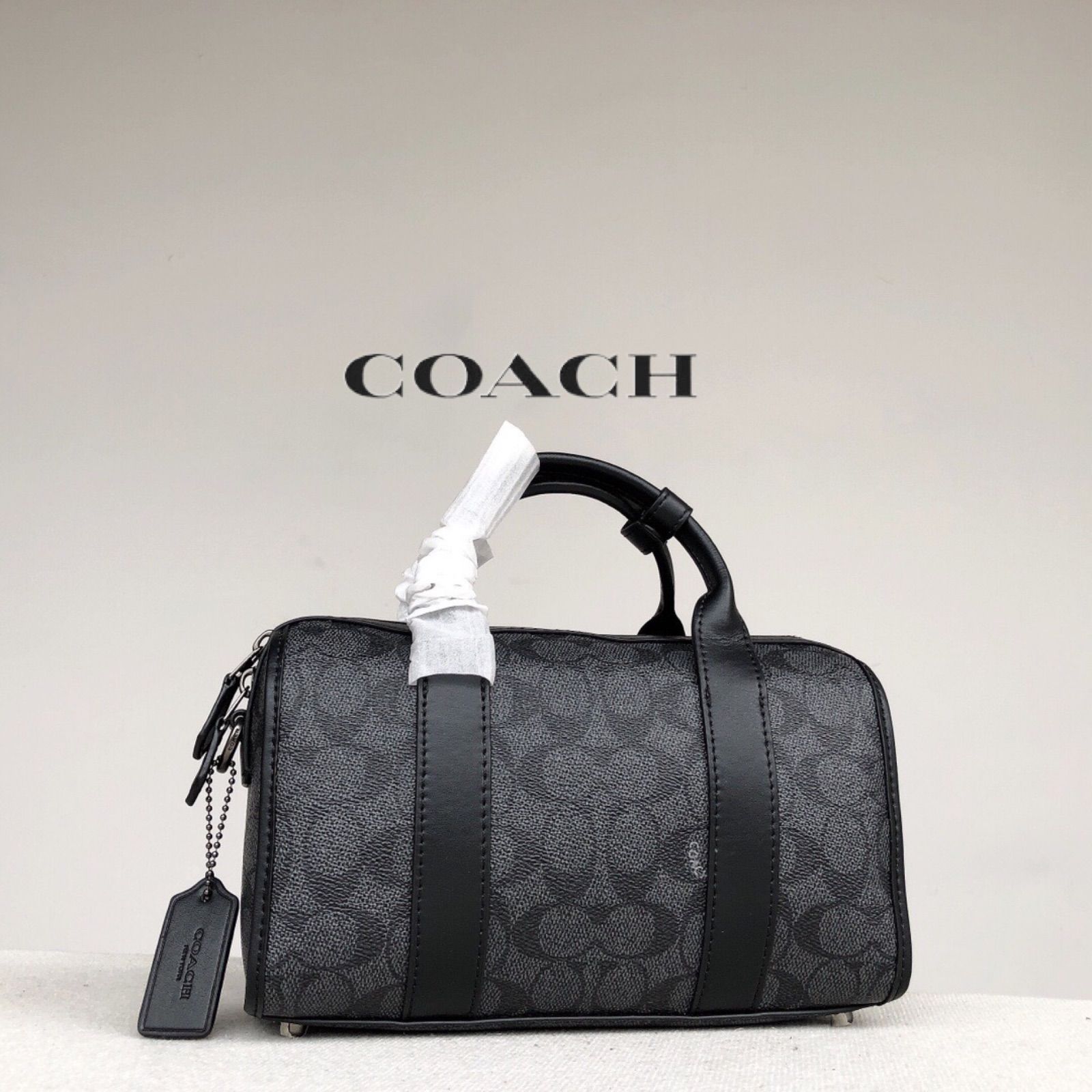 コーチ ボストンバッグ ブラック CA186 COACHバッグ ショルダーバッグ CA186 ブラック メンズボストンバッグ