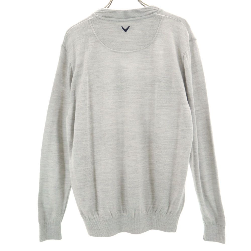 キャロウェイ アーガイル柄 ゴルフ 長袖 Vネック セーター M グレー