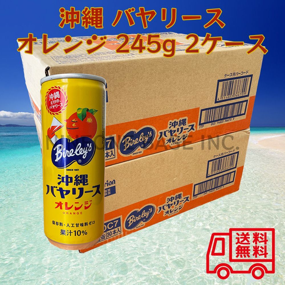沖縄バヤリース　オレンジ　245g缶　3ケース(90本)