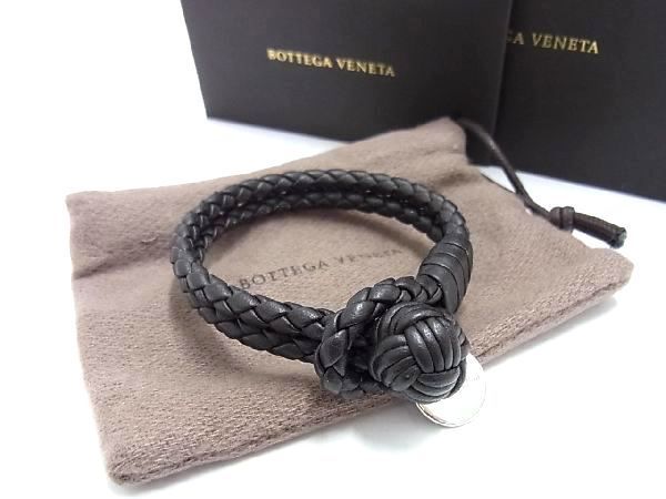 ■新品■未使用■ BOTTEGA VENETA ボッテガヴェネタ イントレチャート レザー ブレスレット アクセサリー ブラウン系 AL5953