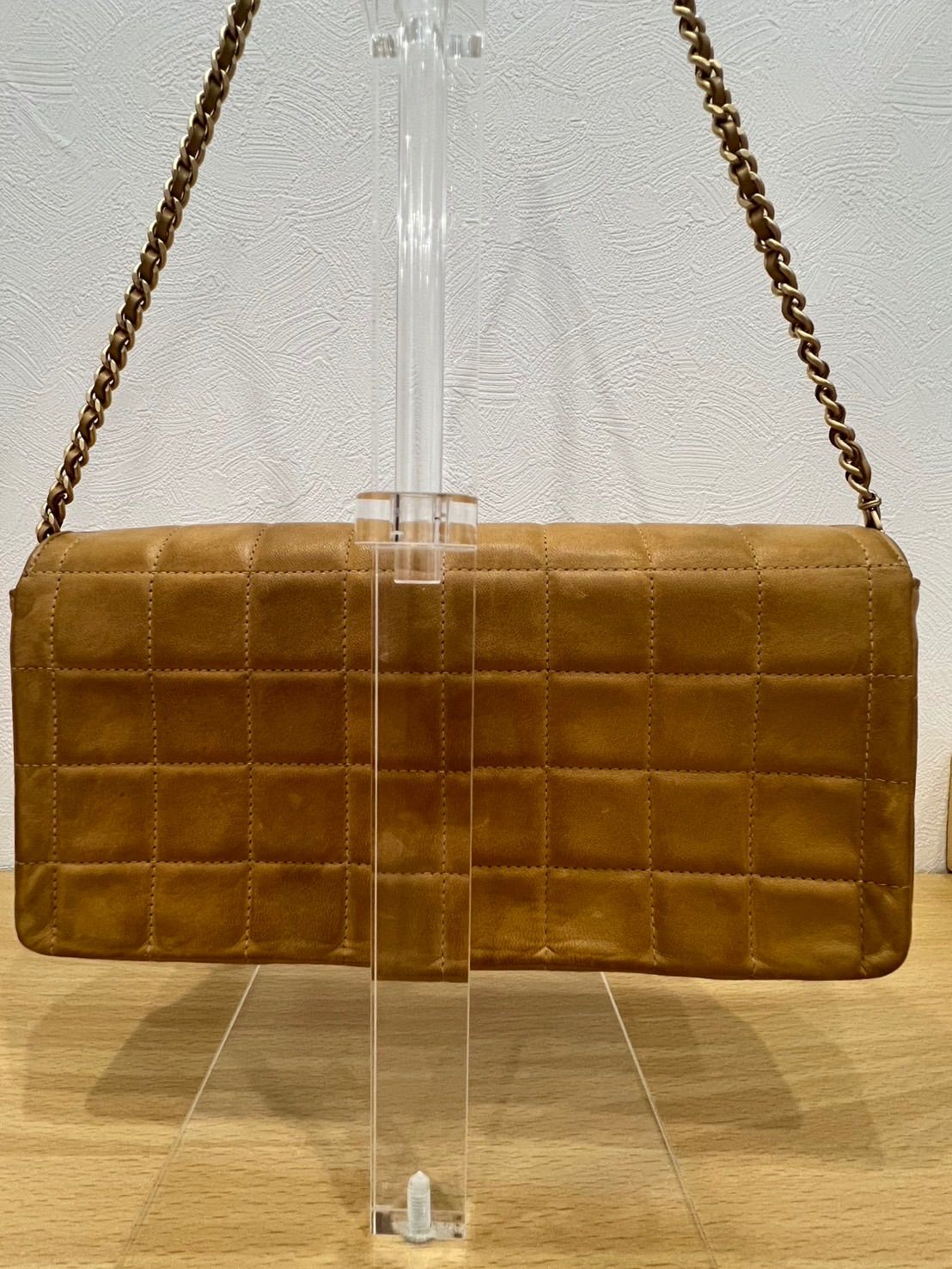 CHANEL シャネルチョコバーキャメルチェーンストラップバッグ