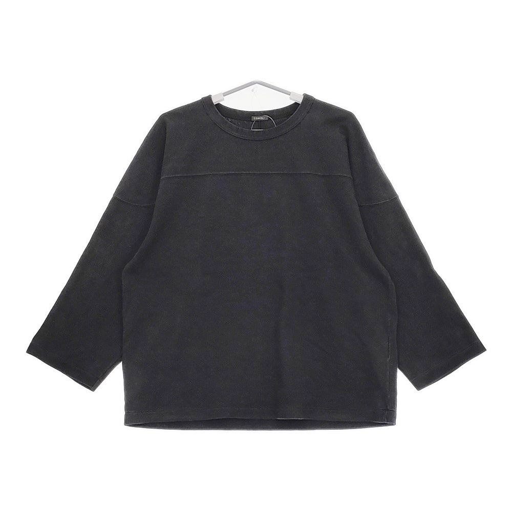COMOLI フットボールTシャツ 定価30800円 Y03-05004 サイズ2 長袖Ｔシャツ カットソー ロンＴ 23AW ブラック メンズ コモリ 5-0511M♪