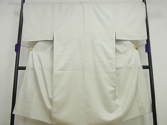 平和屋1極上　男性　お召　単衣　絹鼠地　逸品3s4840