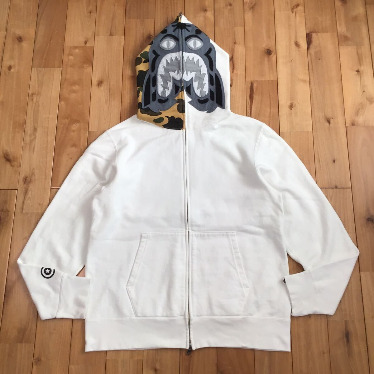 BAPE ホワイト bathing タイガー A a パーカー zip hoodie full 