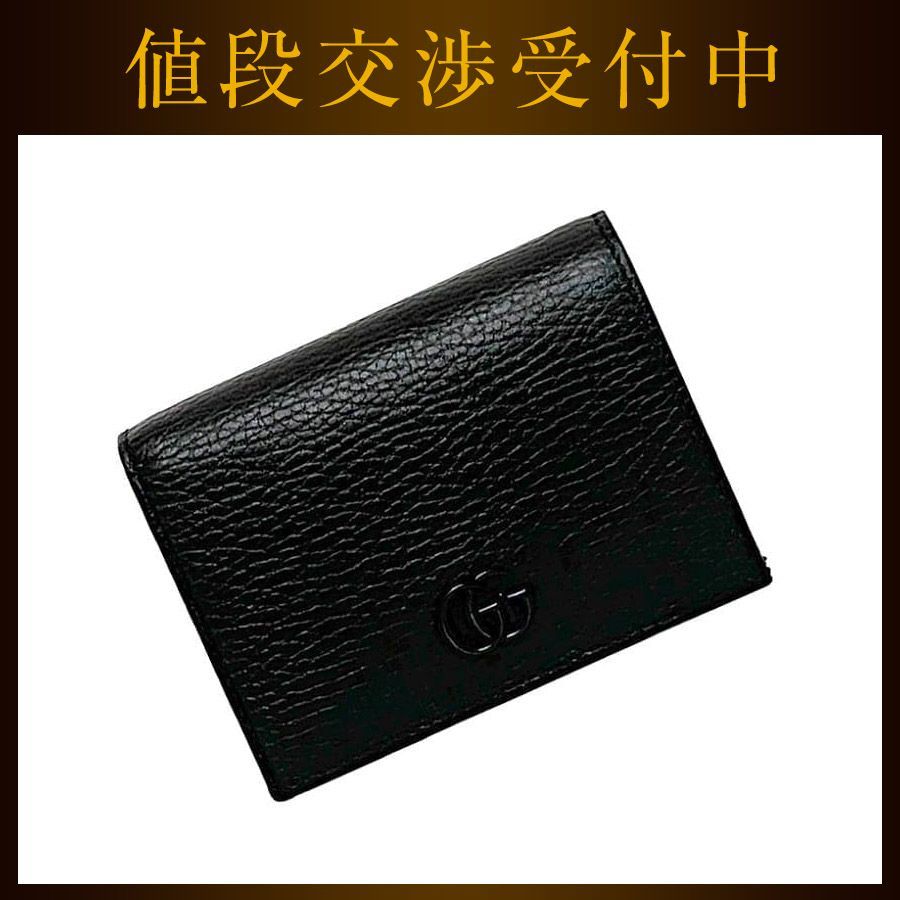 グッチ 二つ折り 財布 f-22676 ブラック GG マーモント - メルカリ