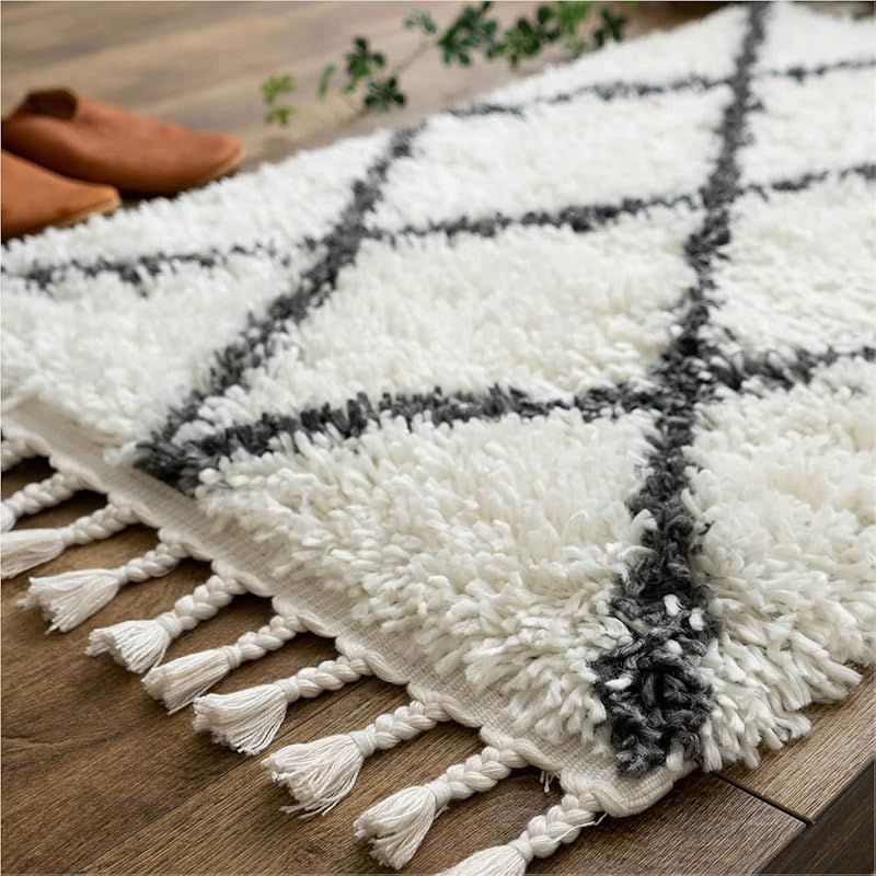 サヤンサヤン 幾何学 ベニワレン調 ラグ マット ハイクライス 200x250