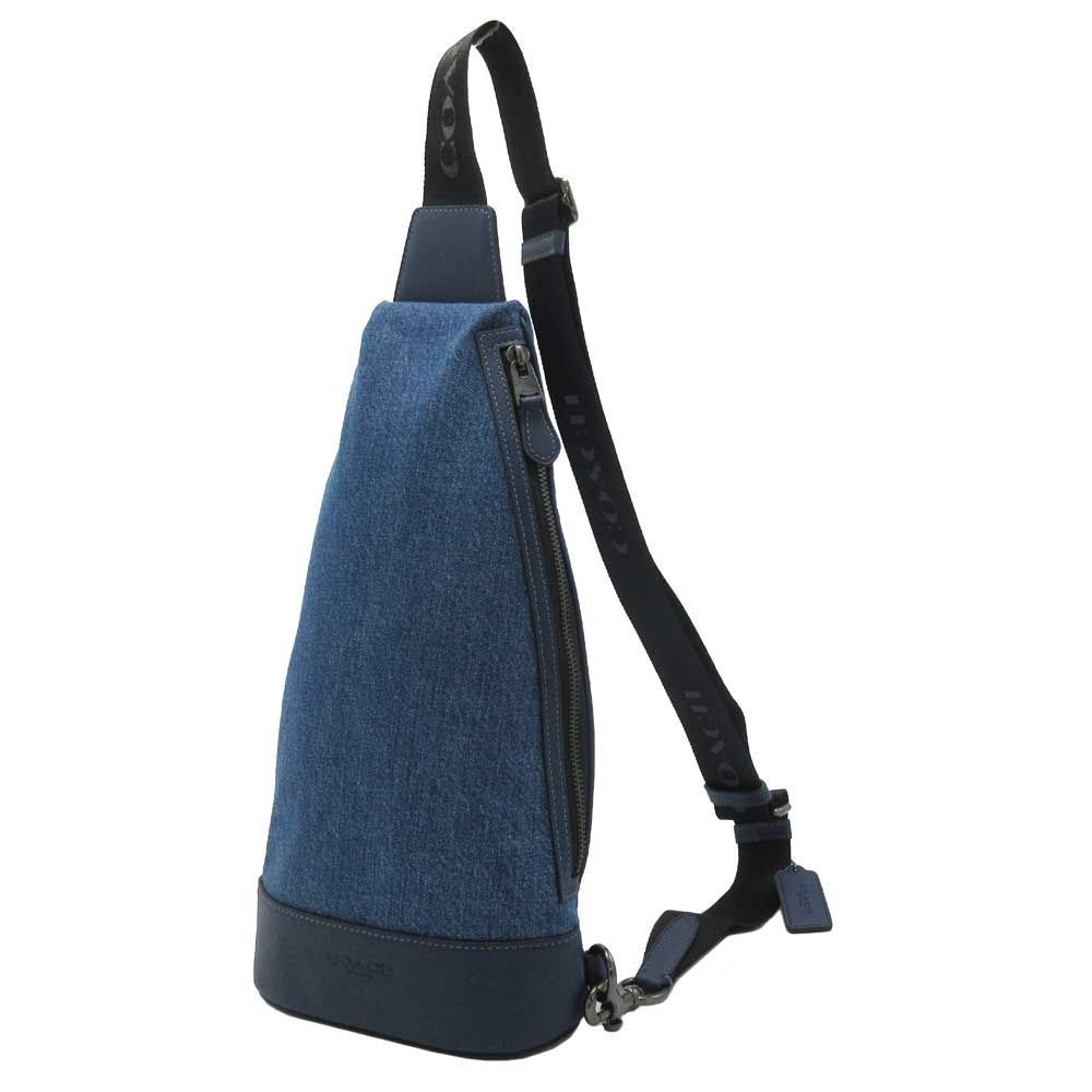 コーチ バッグ ショルダーバッグ COACH DOMINIC デニム スリングパック ボディバッグ CBI74 QBXR9 デニム×ディープブルー アウトレット メンズ 送料無料