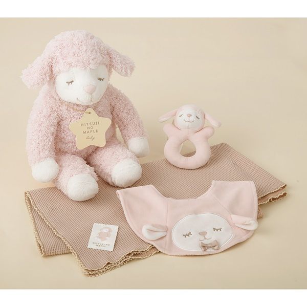 新品 出産祝い　男の子　女の子　ギフトセット　ひつじのメイプル　ベビーギフトボックス4点セット 23サクラ　ハーフバースディ　ナチュラルカラー [佐川急便]