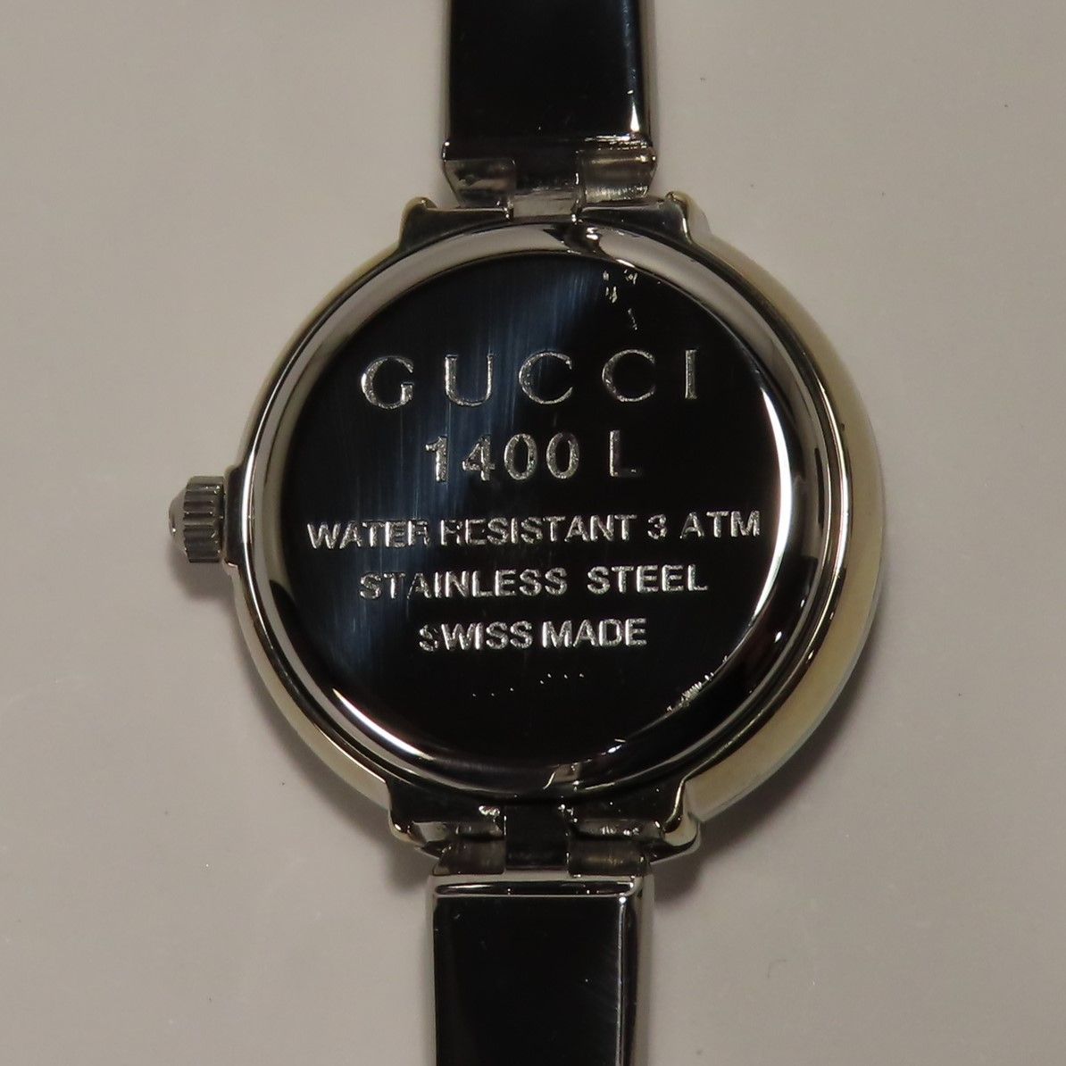 稼働品 美品 GUCCI グッチ バングルウォッチ クオーツ 腕時計 1400L