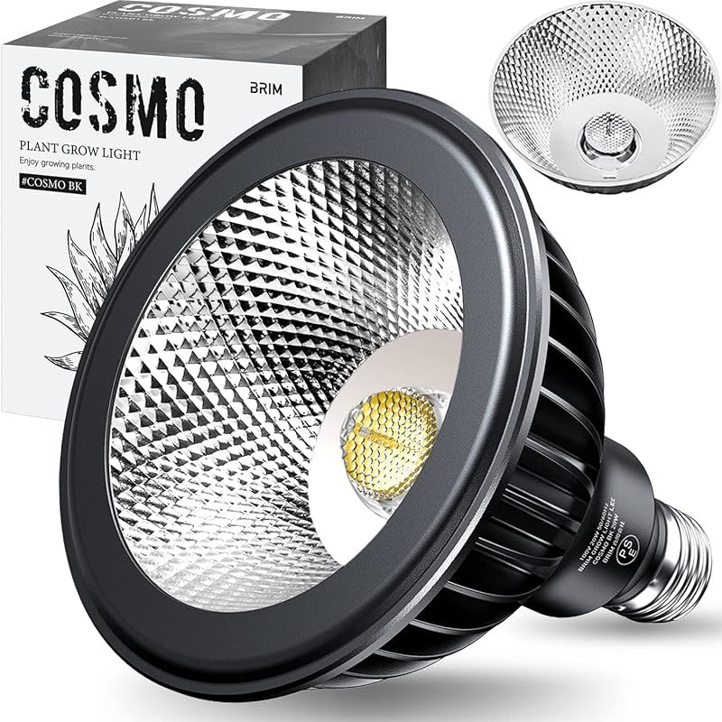 【グリーンアドバイザー推薦】BRIM(ブリム) COSMO 22W 植物育成ライト LED フルスペクトル 高PPFD 高力率 高演色性 植物用LEDライト 省エネ設計 長寿命 E26口金 反射板＆集光レンズ付き (BK (22W）白色
