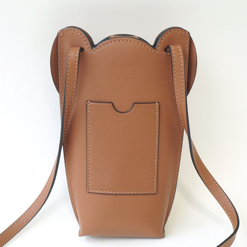 LOEWE 茶レザー ショルダーバッグ ポーチ付き