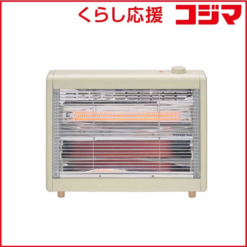 ユアサ ワイドハイブリッドヒーター 1000W カーボンヒーター シーズヒーター ベージュ YKT-WCS1000G-LC