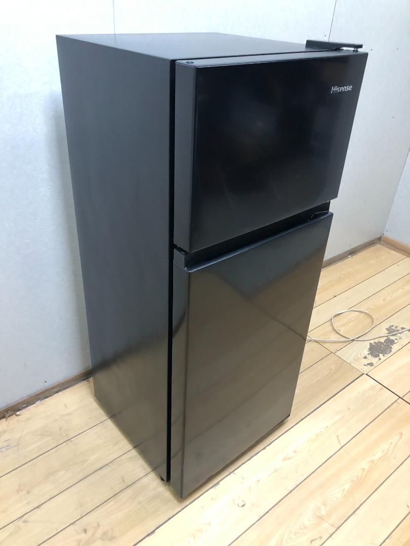 極上美品 高年式 Hisense ハイセンス ノンフロン冷凍冷蔵庫 124L スリムボディ 耐熱仕様 2024年製 ブラック HR-K12HB 88186-2-003