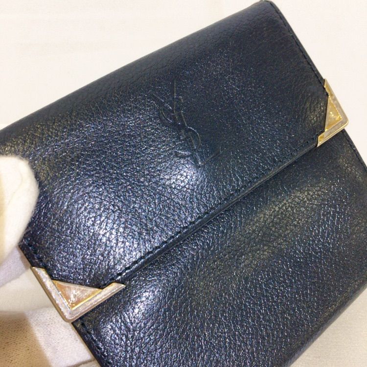 サンローランSAINT LAURENT 二つ折り財布 ネイビー サンローランSAINT LAURENT 二つ折り財布 ネイビー SAINT