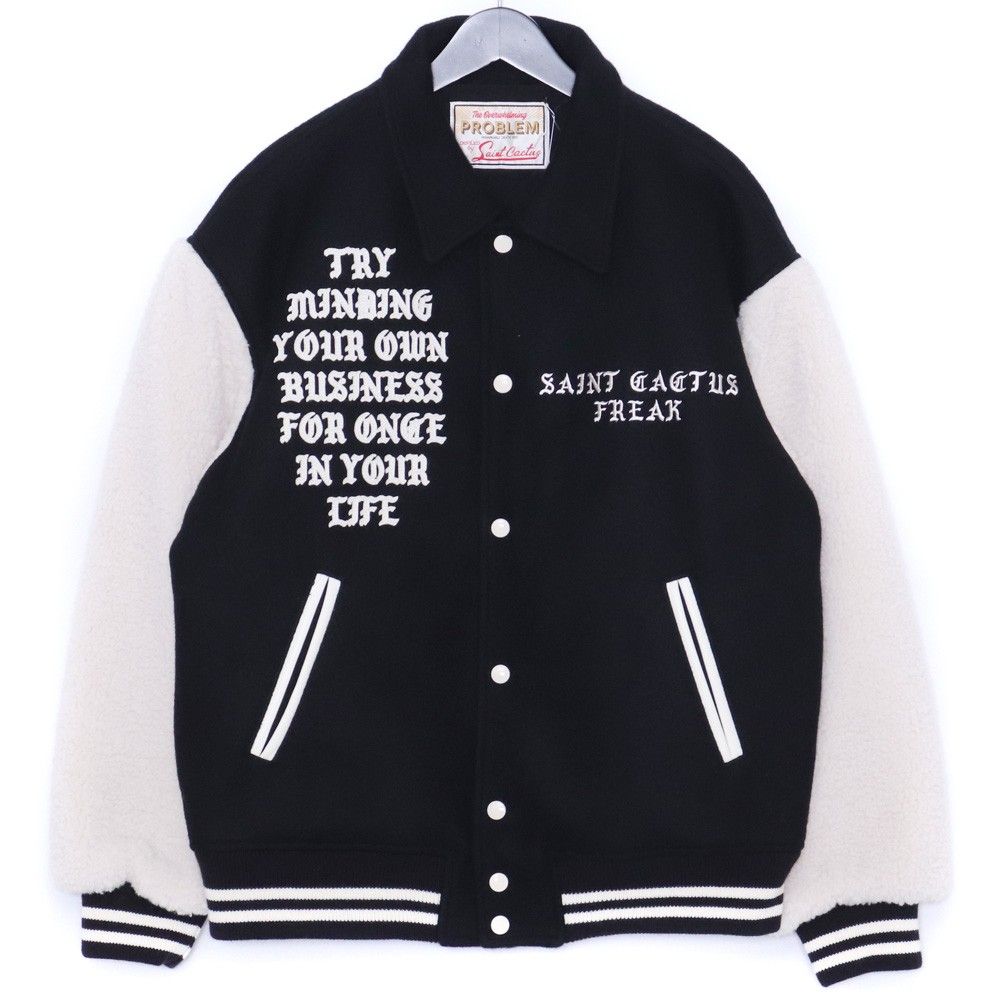 未使用 SAINT MICHAEL CP VARSITY JKT LMA BLACK Lサイズ