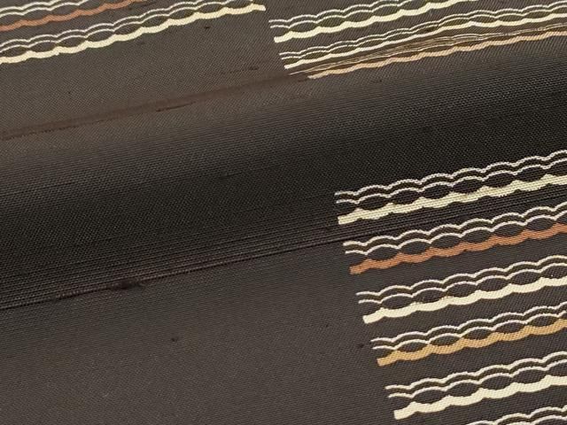 平和屋本店□極上 紬 作家物 市松文様 赤墨色地 逸品 CZAA2548s5 平和