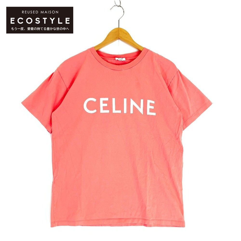 CELINE セリーヌ ピンク 2X681671Q ロゴ クルーネック Tシャツ XS ...
