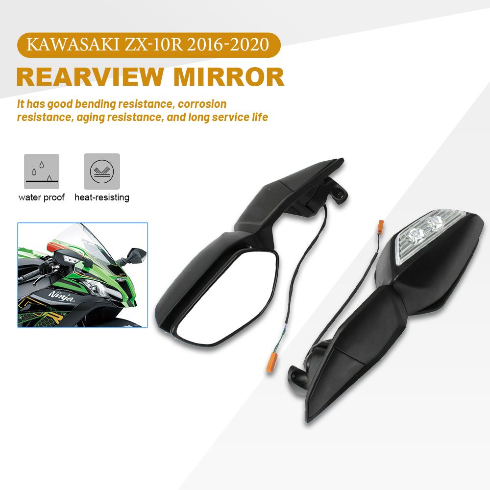 リアビューミラー カワサキ H2 ニンジャ 400 ZX4R 2016-2020 バイク LEDウィンカーライトミラー
