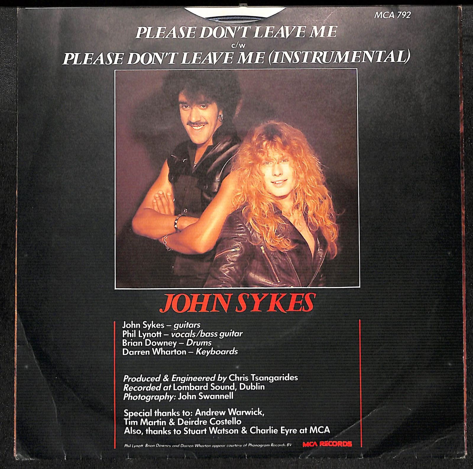 英盤/7インチ】John Sykes Please Don't Leave Me ジョン