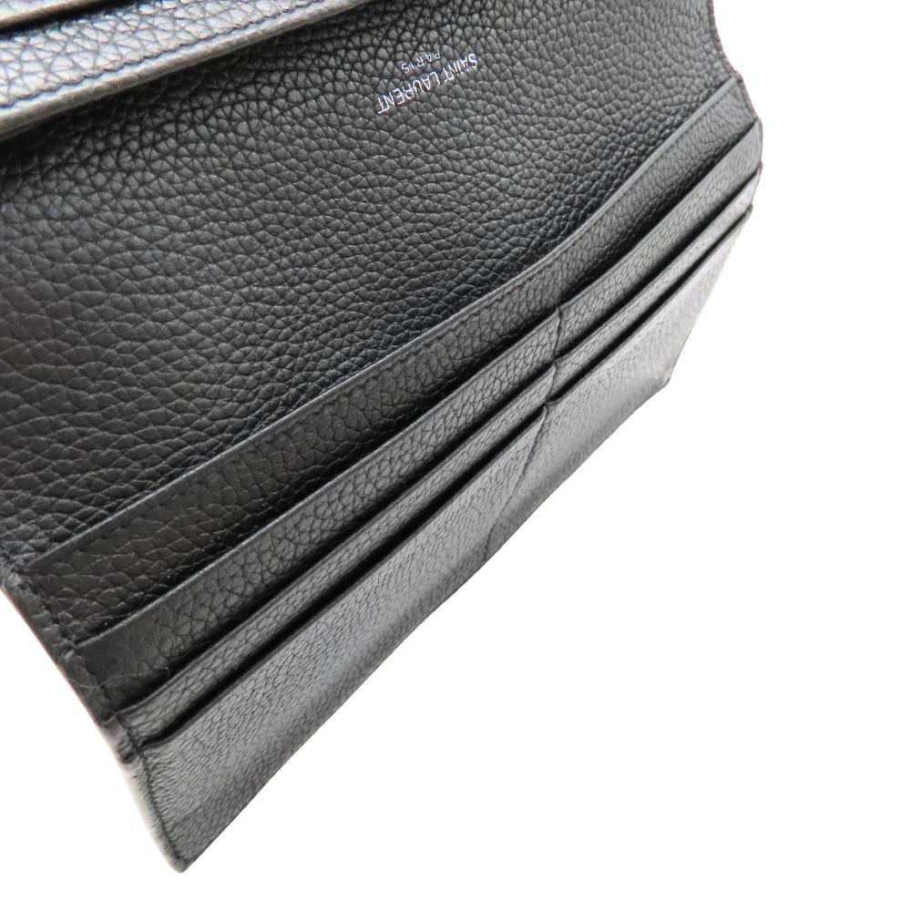 SAINT LAURENT サックドジュール ウォレット 長財布 二つ折り財布 ブラック レザー シンプル 上品 ビジネス カード収納 メンズ レディース 無料ギフトラッピング承ります