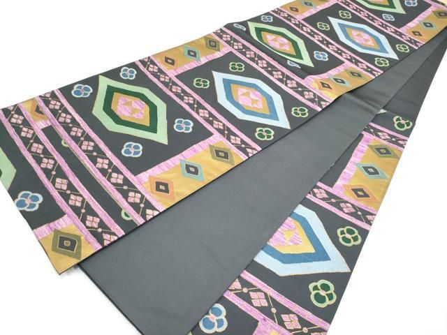 平和屋本店■極上　西陣 白綾苑大庭　青山みとも　六通柄袋帯　唐織　貝紫　染織研究家 吉見逸朗　金糸　たとう紙・共箱付 逸品 CYAA1718s5 平和屋本店□極上 西陣 白綾苑大庭 青山みとも 六通柄袋帯 唐織 貝紫