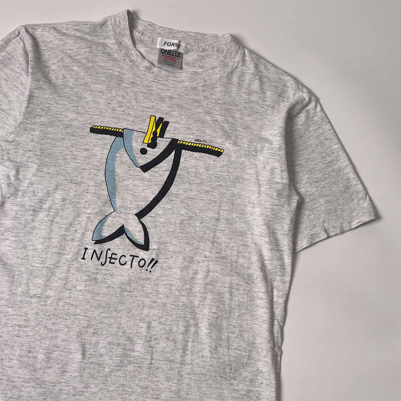 90s USA製 FORSET ONEITA オニータ POWER-T フィッシュ 半袖 Tシャツ L 