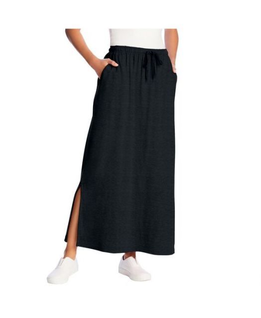 送料無料 ウーマン ウィズイン レディース スカート ボトムス Women s Within Sport Knit Side-Slit Skirt Black