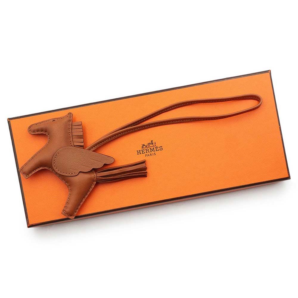 エルメス ロデオ ペガサス PM バッグチャーム アニューミロ ラムスキン ヴォースイフト レザー ソーゴールド ブラウン B刻印 HERMES