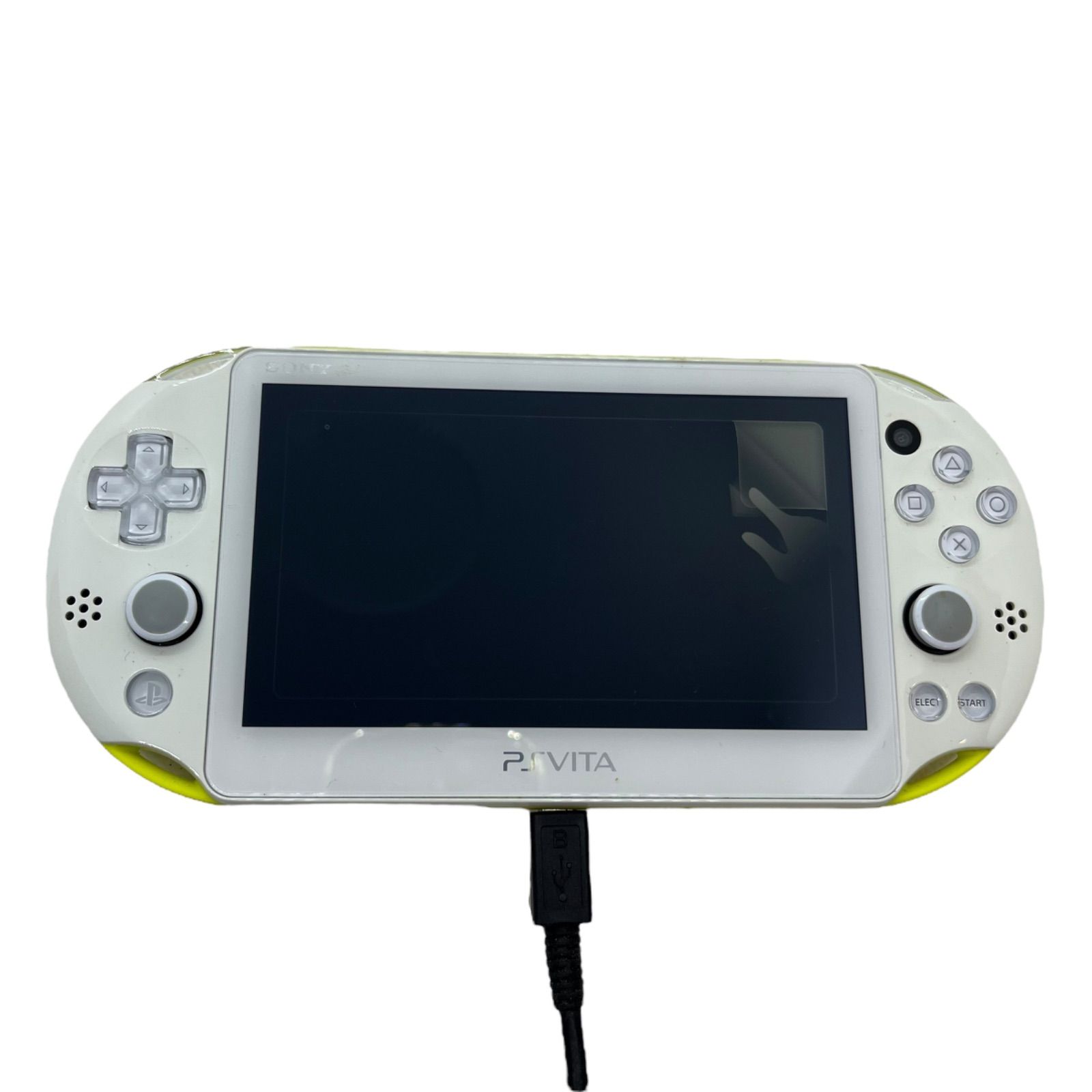管33767 動作 済 Sony PlayStation Vita PCH-2000 ライムグリーン ホワイト Wi-Fiモデル 箱 付属品あり PSVITA 現状渡し