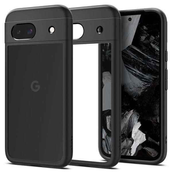 Google Pixel 8a_マット・ブラック 【18年社歴の技術力】Spigen Google Pixel 8a ケース クリア ワイヤレス充電対応 バンパー2重構造 ストラップホール付き 米軍MIL規格取得 耐衝撃 すり傷防止 黄ばみ無