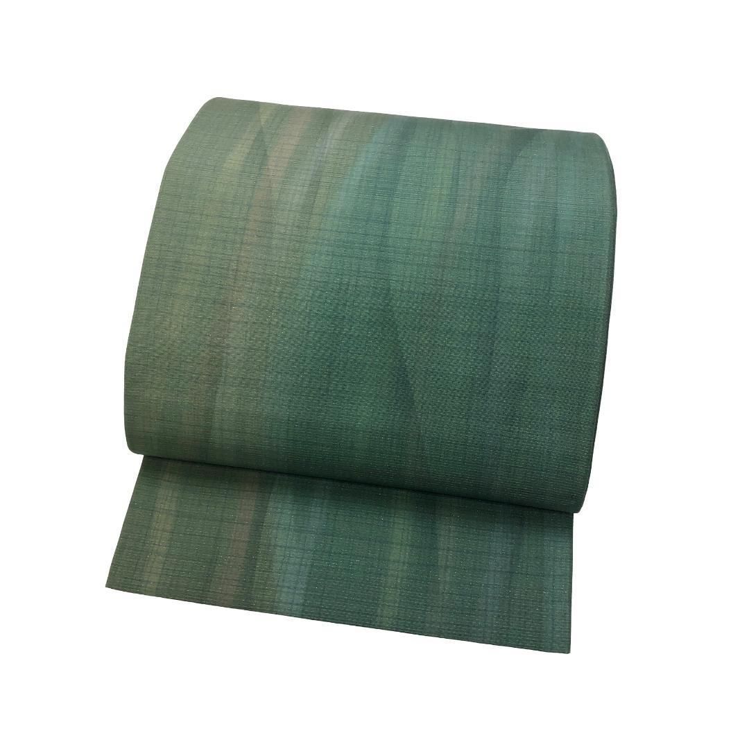 袋帯 美しい曲線模様 グラデーション 老竹色 金通し O-5637