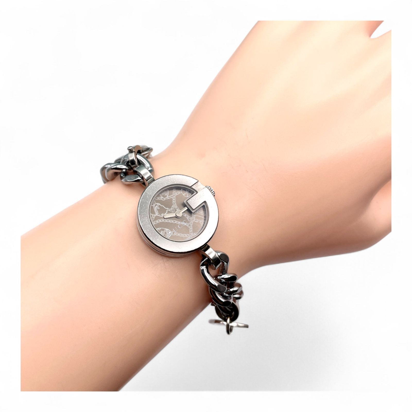グッチ レディース 腕時計 107 Gフェイス チェーンウォッチ 美品 稼働 美品 □ 稼働 GUCCI グッチ 107 レディース 時計 Gフェイス