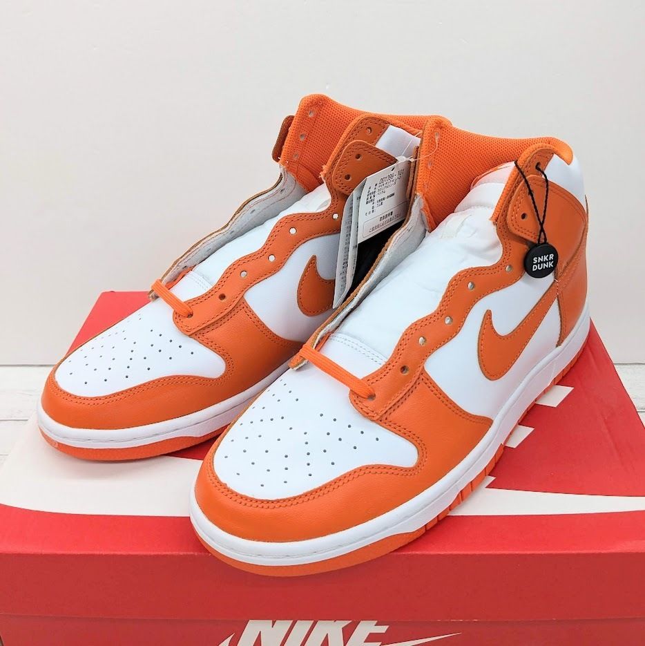 信頼 NIKE1998年製90sシラキュースDUNK HIダンクハイ白/オレンジ26 ...