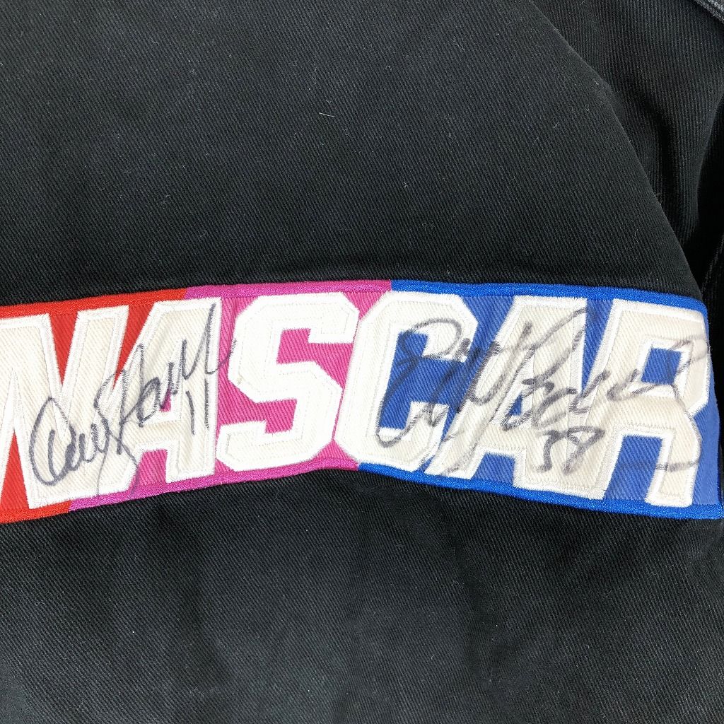 90年代 CHASE AUTHENTICS NASCAR コットン 切替デザイン レーシングジャケット ブラック (メンズ M) 中古 古着 O9711