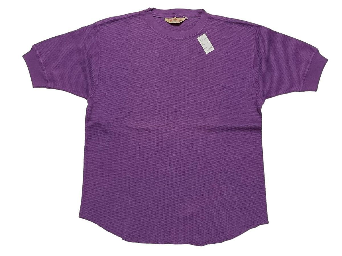 未使用品 L パープル Cushman クッシュマン LOT 26616 サーマル カットソー Tシャツ ワッフル