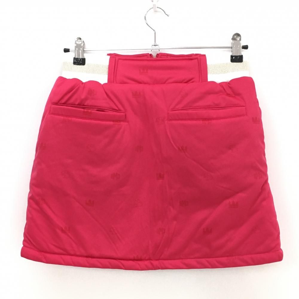 超 キャロウェイ 中綿リバーシブルスカート レッドピンク 片面ユニオンジャック ロゴ総柄 レディース SS ゴルフウェア Callaway