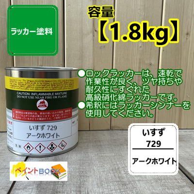 いすず 729【1.8kg】エルフ アークホワイト ラッカー塗料 自動車補修