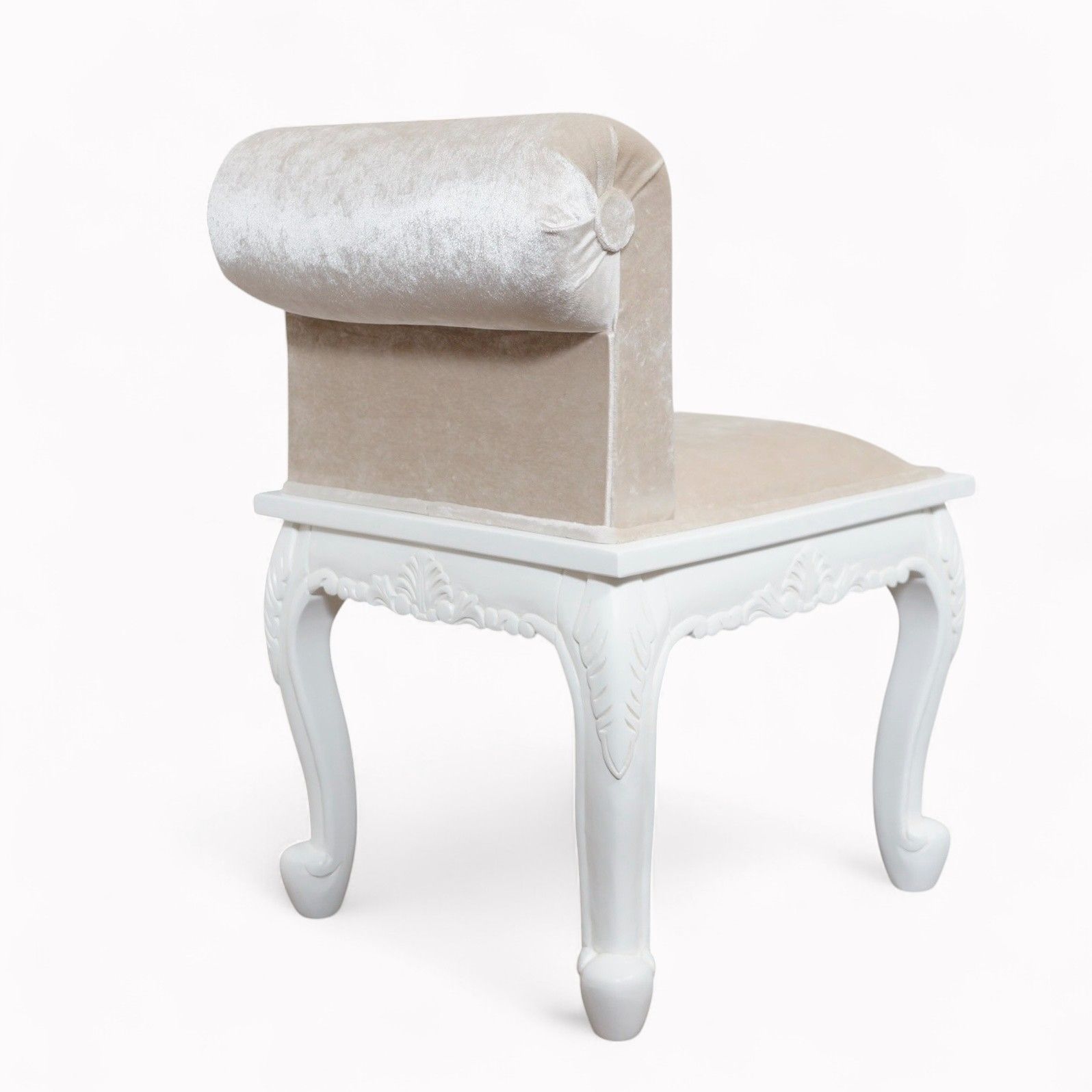 完成品 K 優雅な佇まい マホガニー使用 アンティークホワイト ダイニングチェア スツール ロココ調 懐古調スタイル クラシック エレガント 姫系 アンティーク風 姫系 マホガニー材 ヴィオレッタ