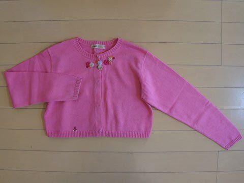 ファミリア familiar アウトレット 子供服 女の子 130cm 長袖 カーディガン ピンク 春 秋 ★3 トップス ガールズ 女児 キッズ 【】 ユーズド リサイクル 古着 子ども服 こども